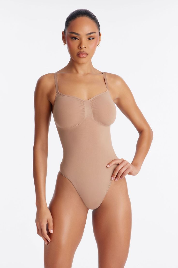 Women's Sculpt Me Compression Shapewear Bodysuit in Beige