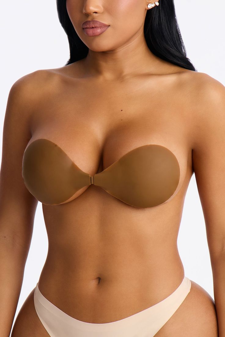 Women's Unseen Silicone Sticky Bra in Brown