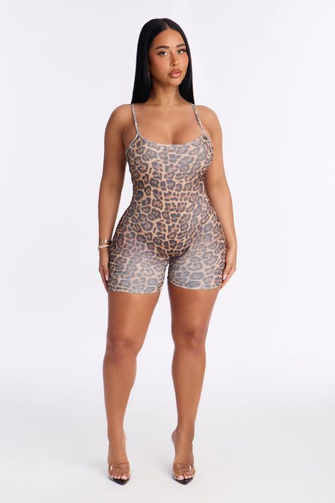 Women's Leave Your Mark Romper in Leopard Size XL