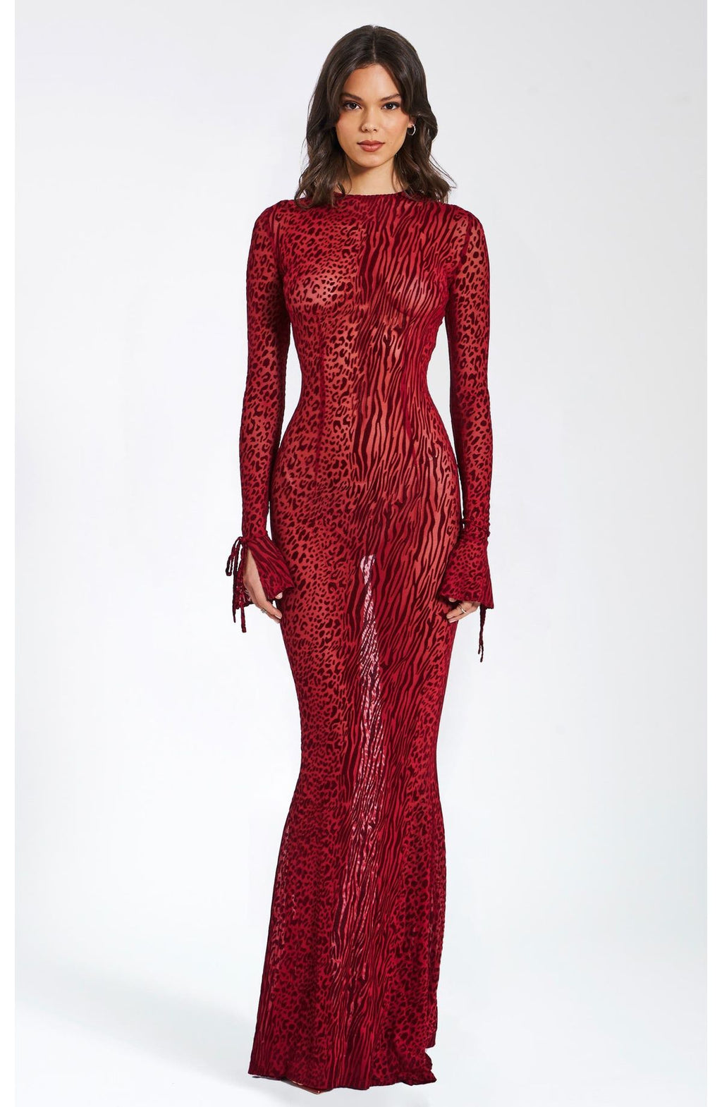 Miss Circle Waylynn Romance Glove Dress Set in Burgundy Size S, For Party Or valentin