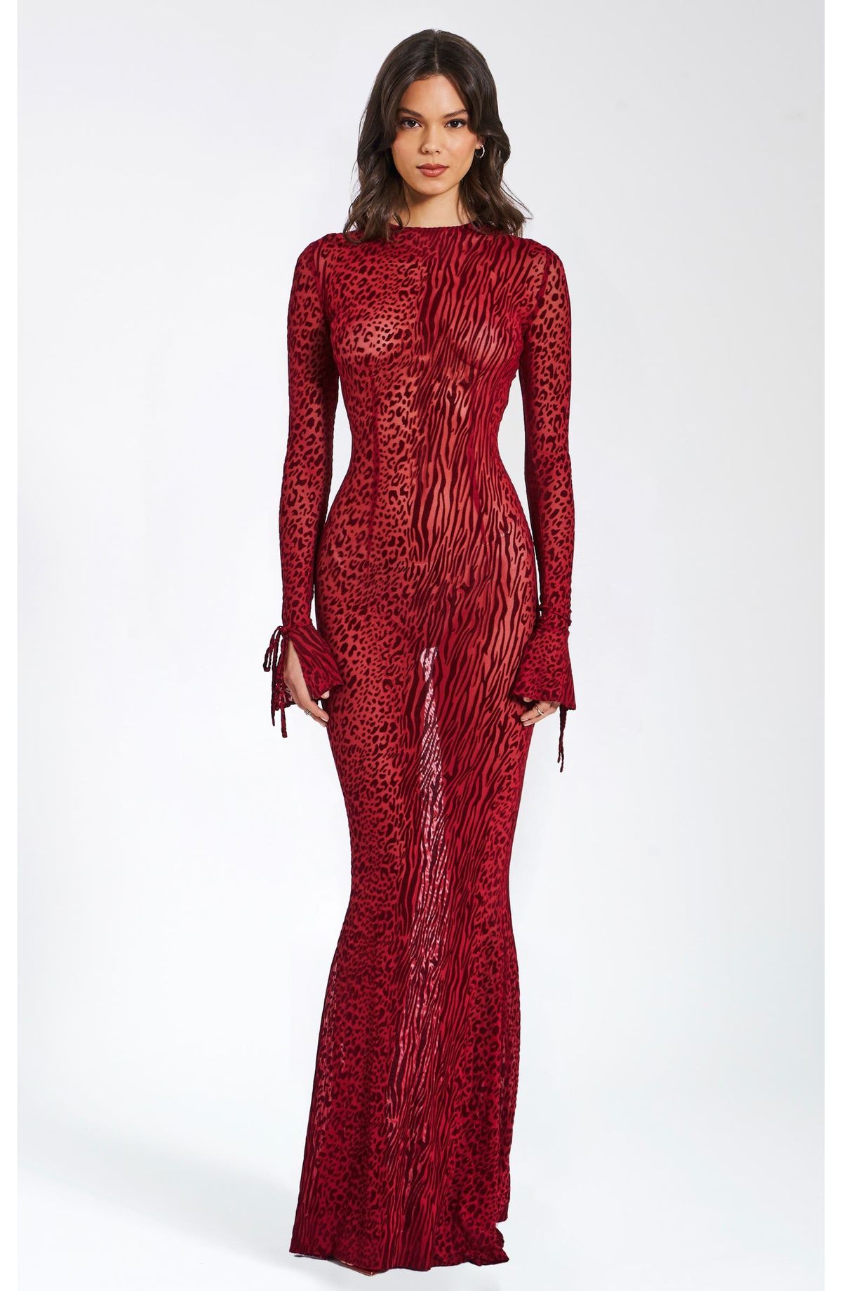 Miss Circle Waylynn Romance Glove Dress Set in Burgundy Size S, For Party Or valentin