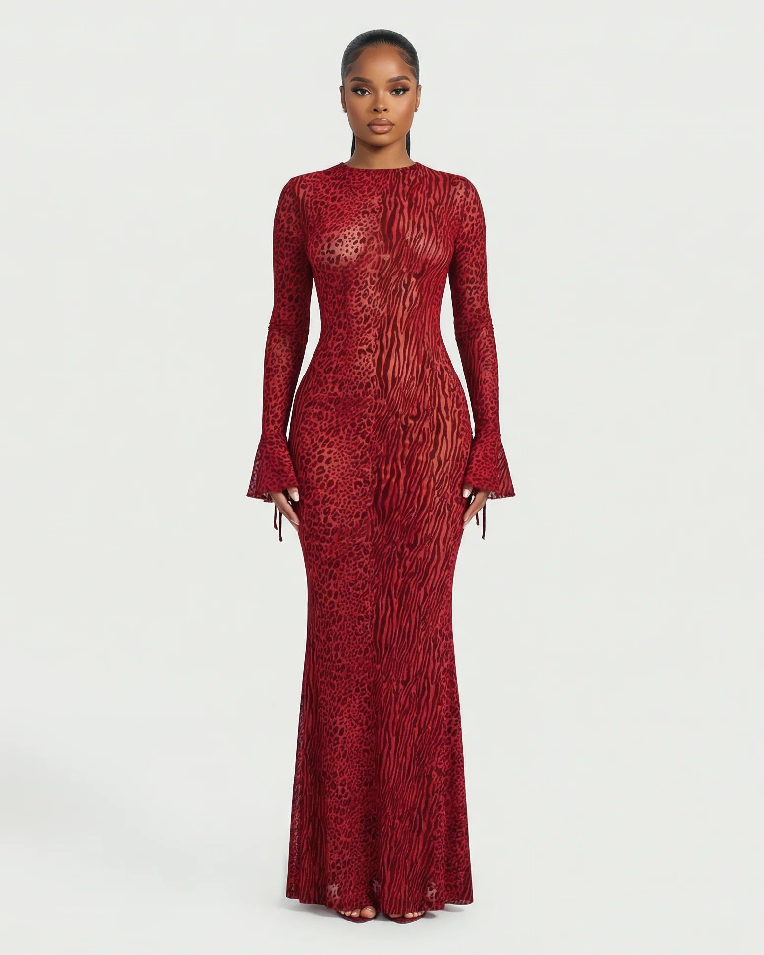 Miss Circle Waylynn Romance Glove Dress Set in Burgundy Size S, For Party Or valentin