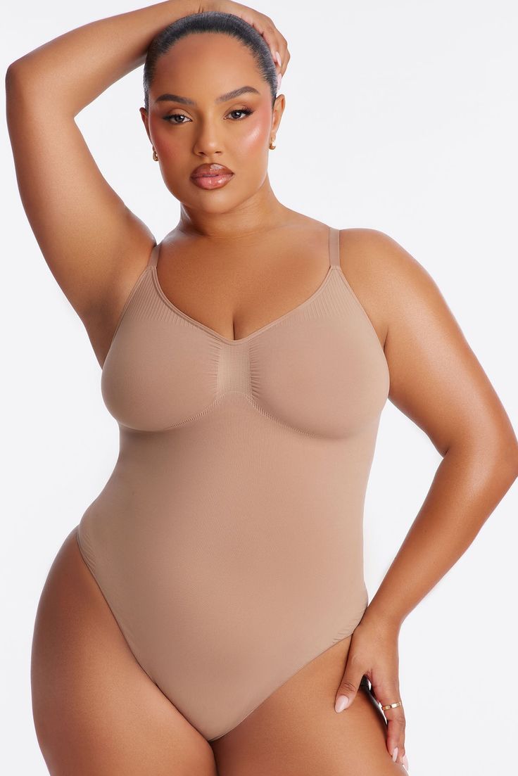 Women's Sculpt Me Compression Shapewear Bodysuit in Beige