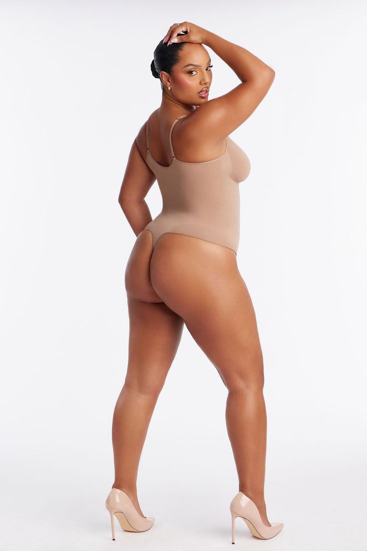 Women's Sculpt Me Compression Shapewear Bodysuit in Beige